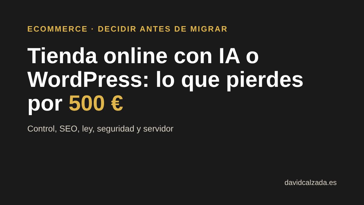Tienda online con IA o WordPress: lo que pierdes por 500 euros